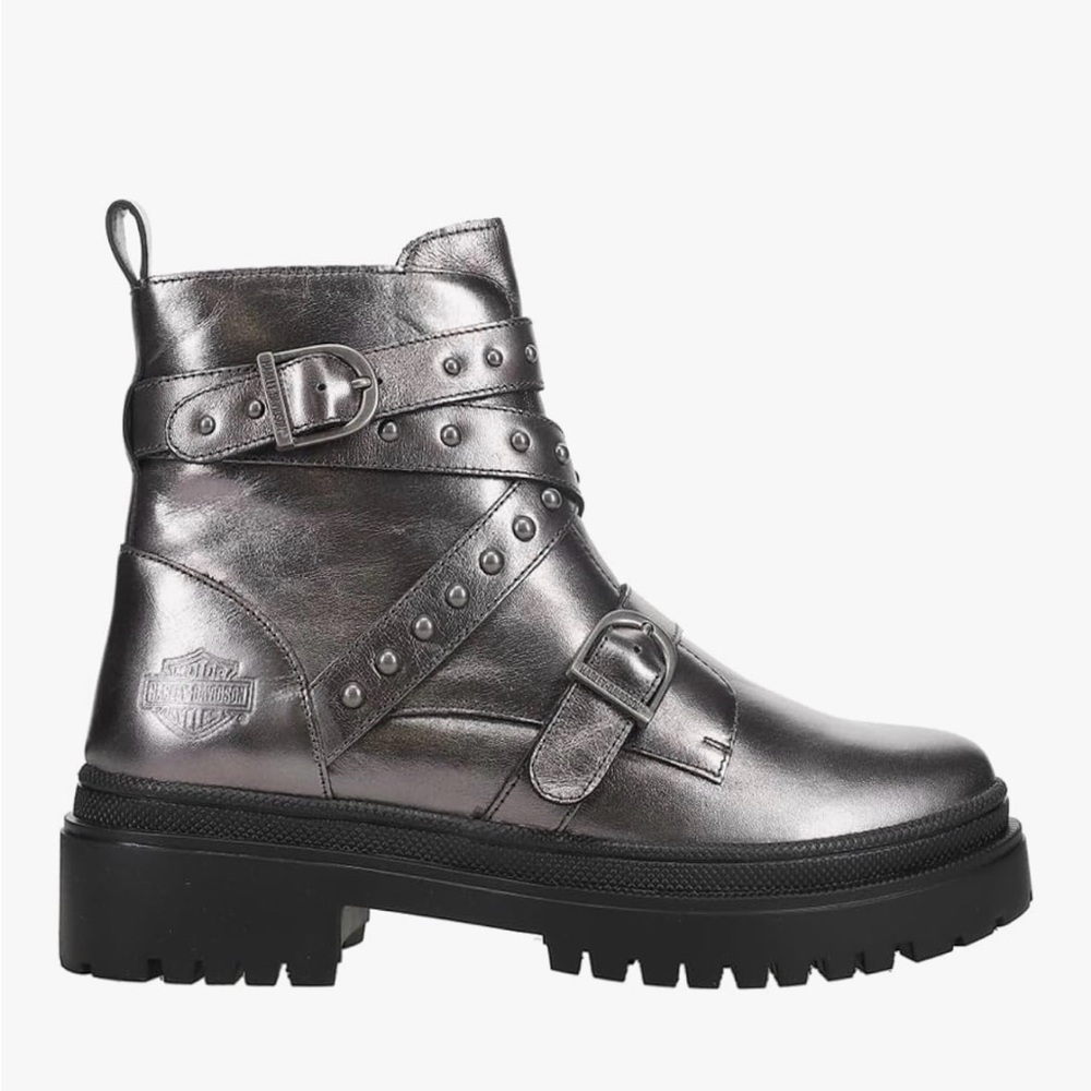 Harley-Davidson Metallic Black/Silver Motorcycle  Boots - Picture 3 of 5